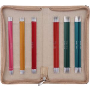 Носочные спицы KnitPro "Zing" алюмин., 15 см, набор 5 х 5 спиц: 2,0 / 2,5 / 3,0 / 3,5 / 4,0 мм