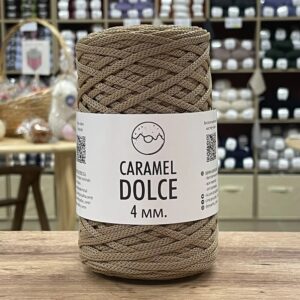ПРЯЖА ЦЕНТР, Dolce 4мм, Золотисто-коричневый Пралине 8506