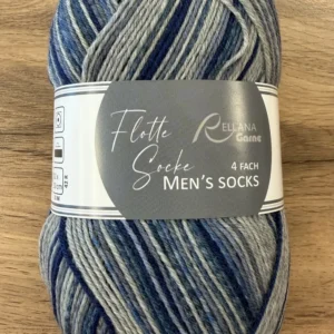 RELLANA GARNE, Rellana Flotte Socke 4f. Men´s Socks (3204), джинсовый мотив
