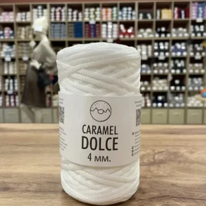 ПРЯЖА ЦЕНТР, Dolce 4мм, Белый Фарфор 8511