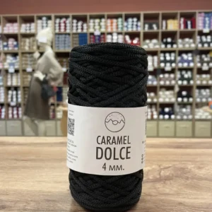 ПРЯЖА ЦЕНТР, Dolce 4мм Чёрный шёлк 8516